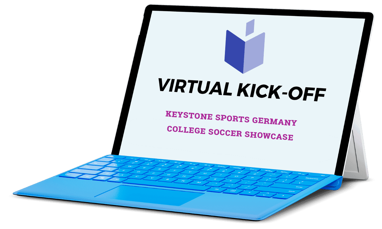 Virtual Kickoff Präsentation auf einem Laptop